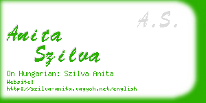 anita szilva business card